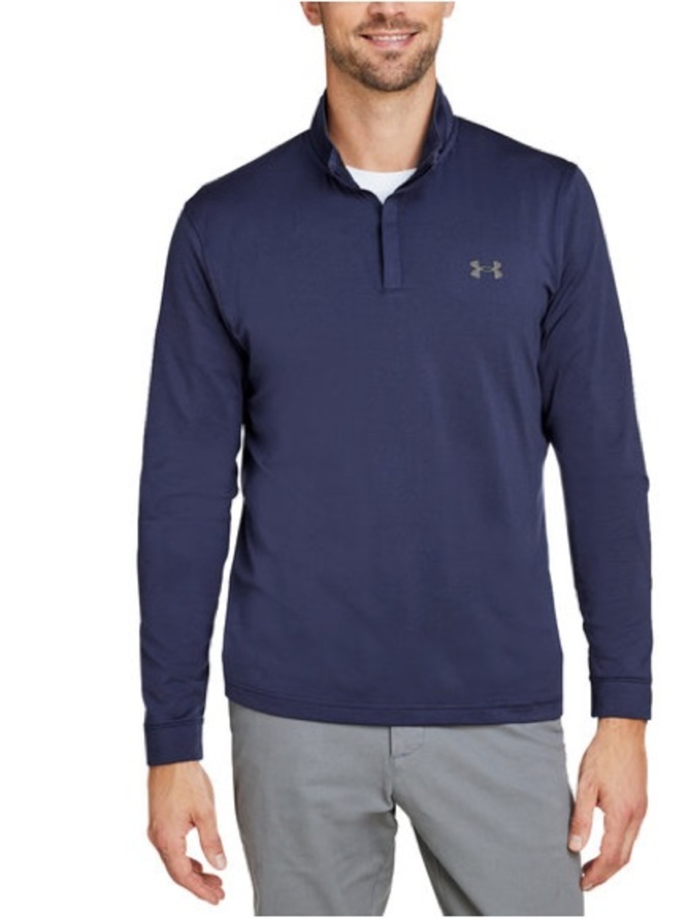 NWT Under Armour Navy Blue Playoff Quarter Zip Long Sleeve Golf Shirt 2XL